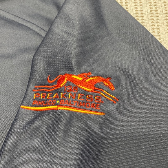 Rawlings 138 Preakness Racing Horse Logo Dugout Gray Fleece Men's Pullover Small - Picture 2 of 9